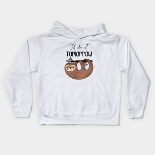 Funny Sloth Print Kids Hoodie